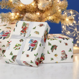 ヴィンテージ サンタクロース オーダーメイド クリスマス ラッピングペーパー