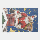 ヴィンテージ サンタクロース クリスマスの前夜 キッチンタオル (横)