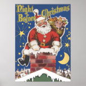 ヴィンテージ サンタクロース クリスマスの前夜 ポスター (正面)