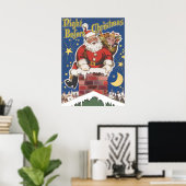 ヴィンテージ サンタクロース クリスマスの前夜 ポスター (ホームオフィス)