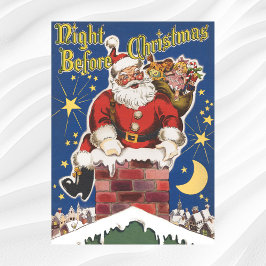 ヴィンテージ サンタクロース クリスマスの前夜 ポスター