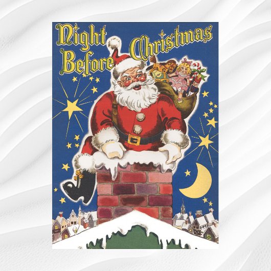 ヴィンテージ サンタクロース クリスマスの前夜 ポスター
