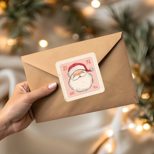 ヴィンテージ サンタクロース クリスマス スクエアシール