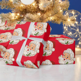 ヴィンテージ サンタクロース クリスマス ラッピングペーパー