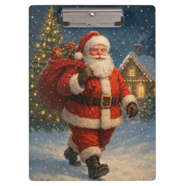 ヴィンテージ サンタクロース クリスマス 冬の不思議な世界 クリップボード