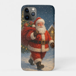 ヴィンテージ サンタクロース クリスマス 冬の不思議な世界 iPhone 11 PROケース