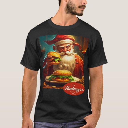 ヴィンテージ サンタクロース ハンバーガー Tシャツ (正面)