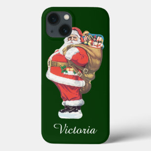 ヴィンテージ サンタクロース ビクトリア調 クリスマス ダイカット iPhone 13ケース