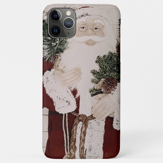 ヴィンテージ サンタクロース ポートレート クリスマス ホリデー Case-Mate iPhoneケース (裏面)