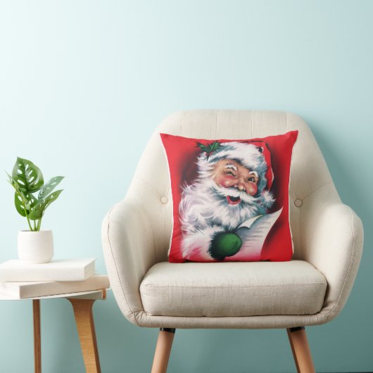 ヴィンテージ・サンタクロース、メリークリスマス、ハッピー・サンタクロース。 クッション (椅子)