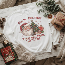 ヴィンテージ サンタクロース メリークリスマス ホームから スウェットシャツ