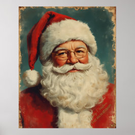 ヴィンテージ サンタクロース | ラスティック ビクトリア調 クリスマス ポスター