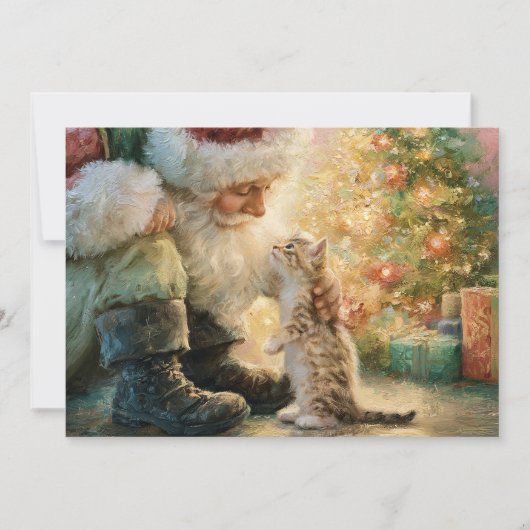 ヴィンテージ サンタクロース 子猫 クリスマス (正面)