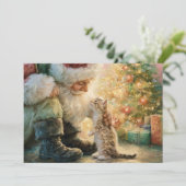 ヴィンテージ サンタクロース 子猫 クリスマス (スタンド正面)