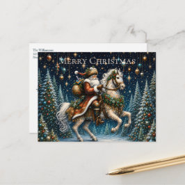 ヴィンテージ サンタクロース 馬 クリスマス