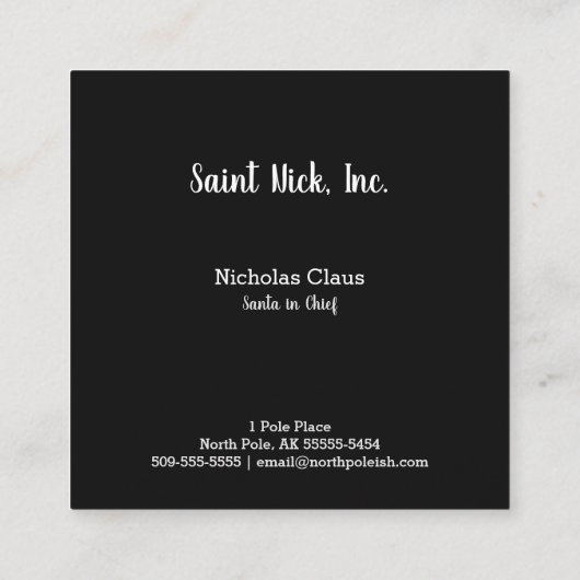 ヴィンテージ・サンタ絵画クロースの名刺 スクエア名刺 (裏面)
