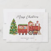 ヴィンテージ サンタ クリスマストレイン ノンフォト シーズンカード (正面)