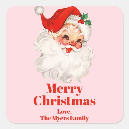 ヴィンテージ サンタ クリスマス スクエアシール (正面)