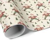 ヴィンテージ サンタ スキー ラッピングペーパー (ロールコーナー)