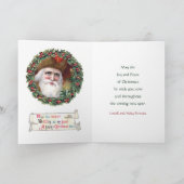 ヴィンテージ・サンタ・フォトがクリスマスカードテンプレートを挿入 シーズンカード (内部)