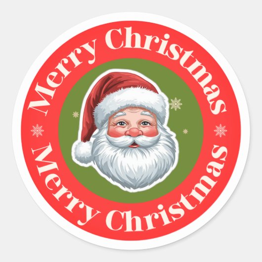 ヴィンテージ サンタ メリークリスマス ステッカー (正面)