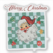 ヴィンテージ サンタ メリークリスマス デザイン シール (正面)