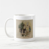 ヴィンテージ サンタ 雪 クリスマスツリー コーヒーマグカップ (左)