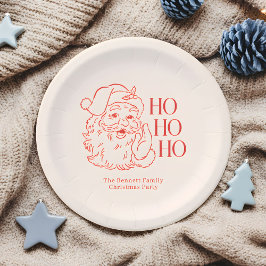 ヴィンテージ サンタ "Ho Ho Ho" クリスマス ペーパープレート