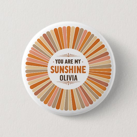 ヴィンテージ サンバースト "You are My Sunshine" 缶バッジ (正面)