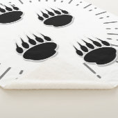 ヴィンテージ・サン・バースト付き漫画のクマの前足トラック シェルパブランケット (3/4)