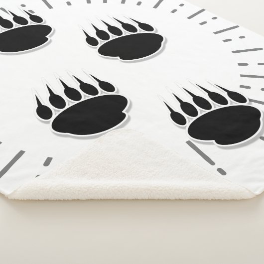 ヴィンテージ・サン・バースト付き漫画のクマの前足トラック シェルパブランケット (3/4)