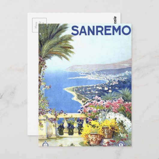 ヴィンテージ サン レーモ イタリア ヨーロッパ 旅行 ポストカード (正面/裏面)