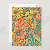 ヴィンテージ サン ローズ フローラル ブルーム ガーデン ポストカード (正面/裏面)