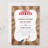 ヴィンテージ サーカスをテーマにした誕生日パーティー 招待状 (正面)