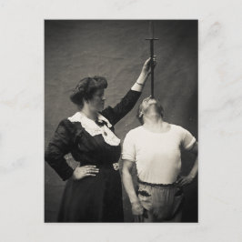 ヴィンテージ サーカス サイドショー 剣呑み 奇人 ポストカード