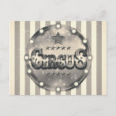 ヴィンテージ サーカス ストライプ 保存日 パーティー 案内ポストカード (正面)