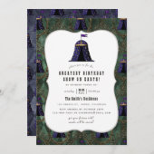 ヴィンテージ サーカス テーマの誕生日パーティー 招待状 (正面/裏面)