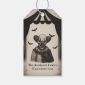  ヴィンテージ サーカス | ハunted Carnival テーマのハロウィン  ギフトタグ (正面)