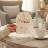 ヴィンテージ サーカス ベイビー シャワー QRコード付き招待状 招待状