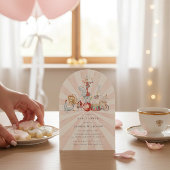 ヴィンテージ サーカス ベイビー シャワー QRコード付き招待状 招待状