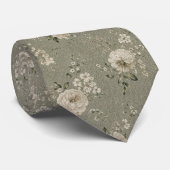ヴィンテージ サージブラウンの花柄 シームレス パターン ネクタイ (ロール)