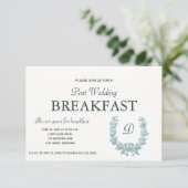 ヴィンテージ サージュグリーン フレンチリース 朝食の招待状 出欠カード (スタンド正面)