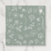 ヴィンテージ サージュグリーン ボタニカル ブライダル ティー シャワー フェイバータグ (裏面)