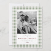 ヴィンテージ サージュ ギンガム 両面 ファミリー フォト シーズンカード (正面)