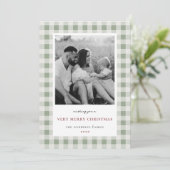 ヴィンテージ サージュ ギンガム 両面 ファミリー フォト シーズンカード (スタンド正面)