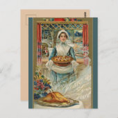 ヴィンテージ・サービングパイin感謝祭 ポストカード (正面/裏面)