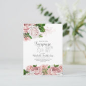 ヴィンテージ・サーモンピンクの花模様 75歳の誕生日 ポストカード (スタンド正面)