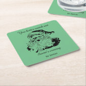 ヴィンテージ・サ来ンタズ・トゥ・タウン スクエアペーパーコースター (アングル)