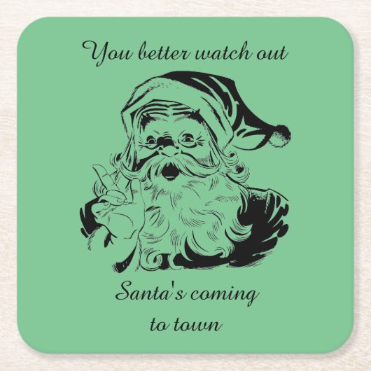 ヴィンテージ・サ来ンタズ・トゥ・タウン スクエアペーパーコースター (正面)