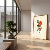 ヴィンテージ ザクロの植物画 カンバスプリント ポスター